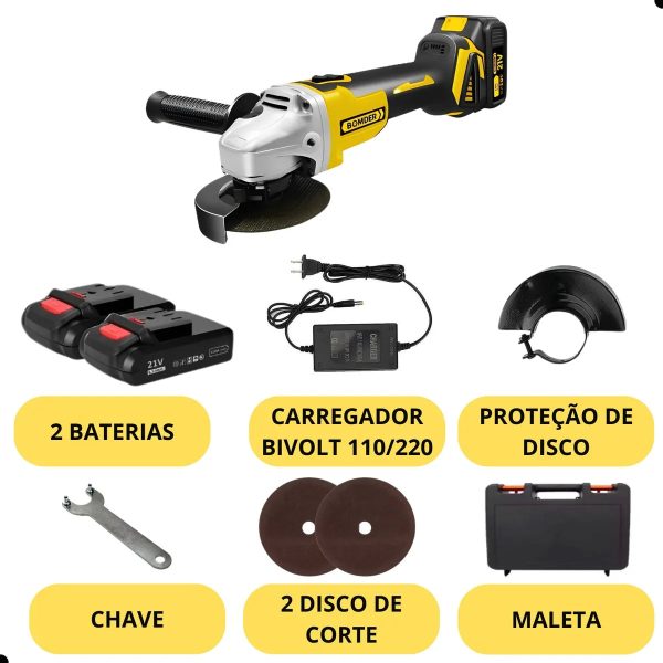 Lixadeira Angular Recarregável 21V com 2 Baterias (PROMOÇÃO) - Imagem 10