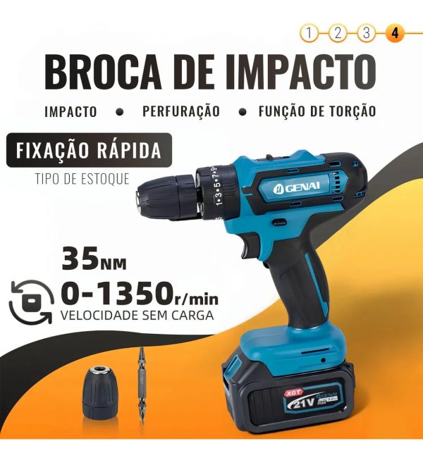 Kit Multi Ferramentas Brushless 4 Em 1 Com 2 Bateria Bivolt (PROMOÇÃO) - Imagem 6