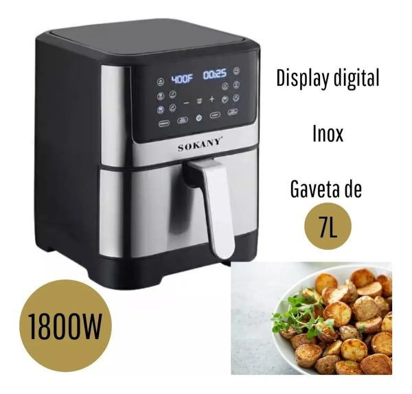 Air Fryer Elétrica 7L LCD 1800W 110V (PROMOÇÃO) - Imagem 2