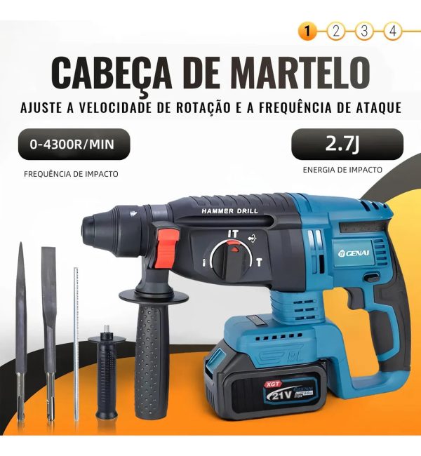 Kit Multi Ferramentas Brushless 4 Em 1 Com 2 Bateria Bivolt (PROMOÇÃO) - Imagem 3