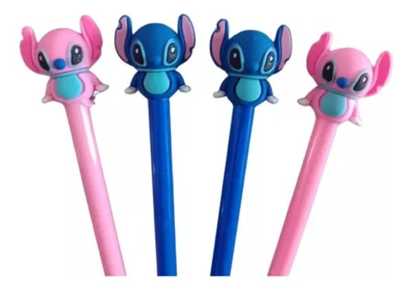 6 Lápis Infinito Stitch Disney Permanente Papelaria Escolar Marcação Preto - Imagem 2