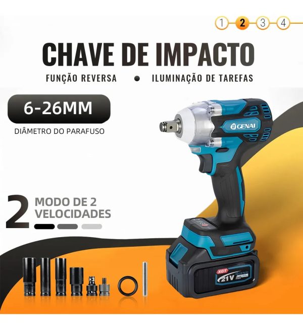 Kit Multi Ferramentas Brushless 4 Em 1 Com 2 Bateria Bivolt (PROMOÇÃO) - Imagem 5