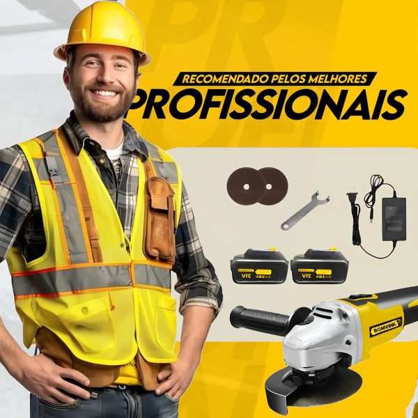 Lixadeira Angular Recarregável 21V com 2 Baterias (PROMOÇÃO) - Imagem 2