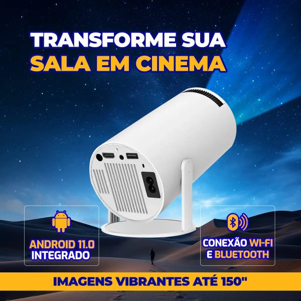 Mini Projetor Portátil 4K Android Wi‑Fi Full HD (PROMOÇÃO) - Imagem 5
