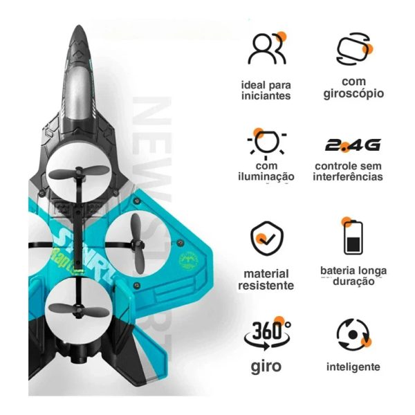 Drone Combat 4 Motores 2.4GHz Controle Remoto (PROMOÇÃO) - Imagem 2