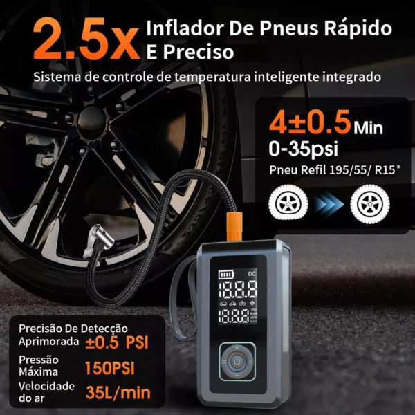 Auxiliar de Partida Automotivo com Compressor de Ar e Lanterna (PROMOÇÃO) - Imagem 5