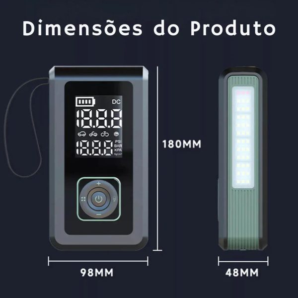 Auxiliar de Partida Automotivo com Compressor de Ar e Lanterna (PROMOÇÃO) - Imagem 7