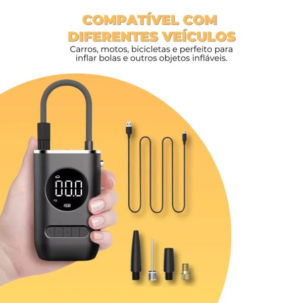 Mini Compressor Digital Portátil para Carros, Motos e Bicicletas (PROMOÇÃO) - Imagem 3