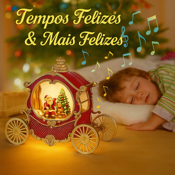 Carruagem natalina com globo de neve e música (PROMOÇÃO) - Imagem 2