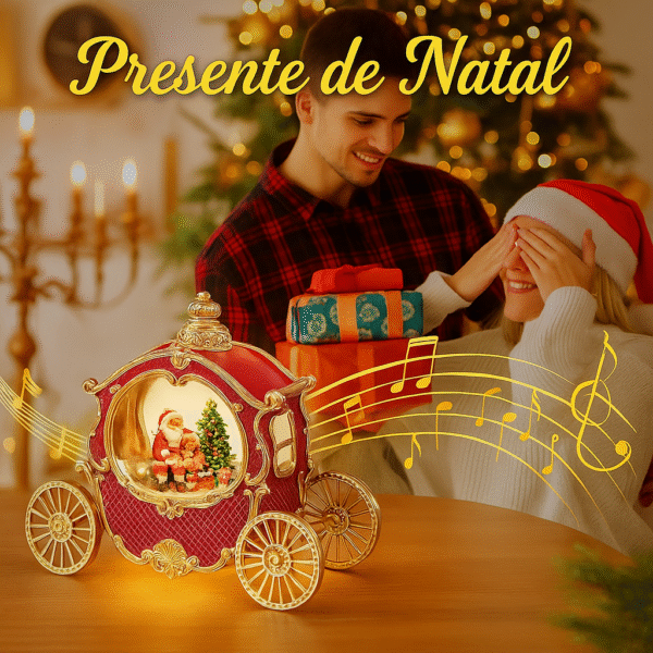 Carruagem natalina com globo de neve e música (PROMOÇÃO) - Imagem 3